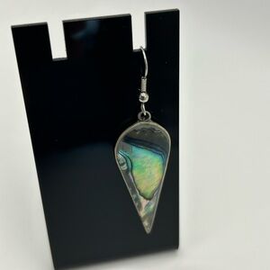 Vintage Sterling Silver Abalone Shell Dangle Earring